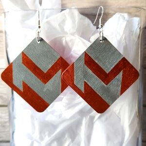 Geometric Diamond Earrings Handmade